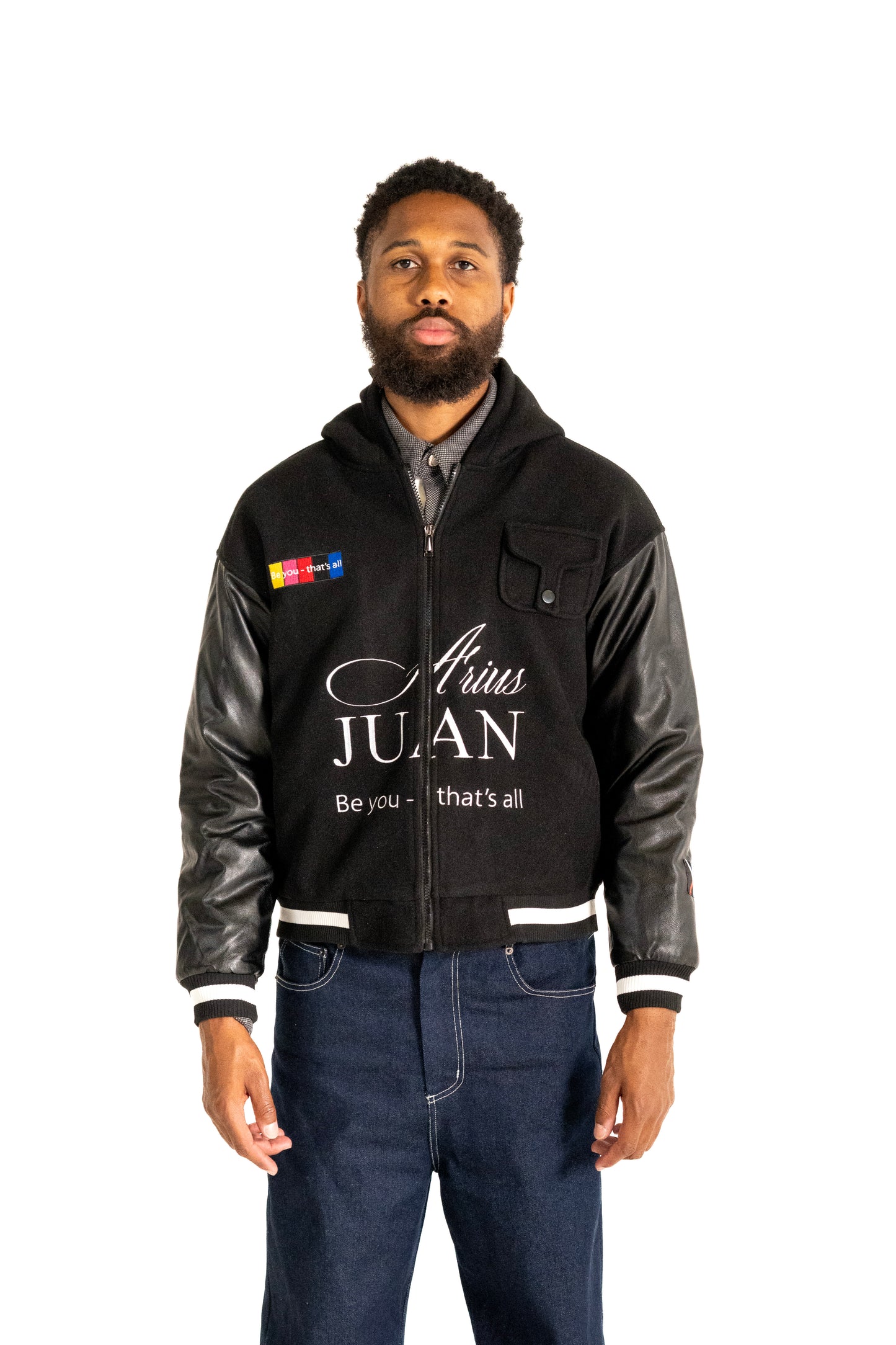 SCBA x Arius Juan Cropped Slim Fit Bomber Jacket (Pre-Made)